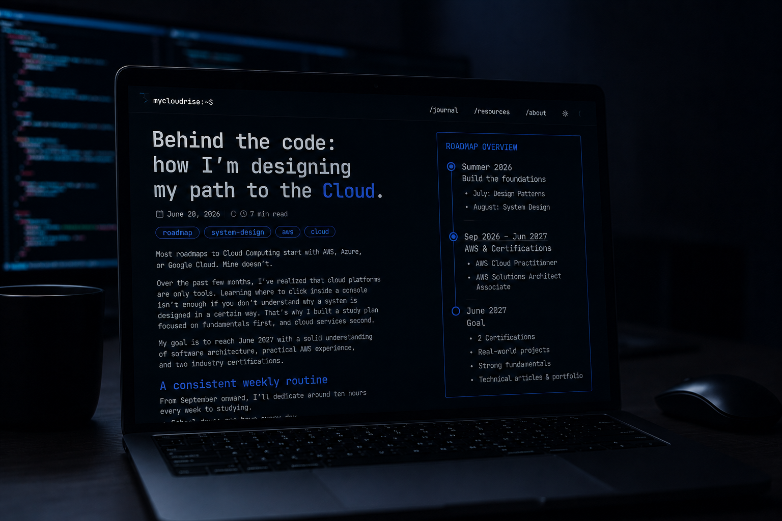 Behind the code: how I'm designing my path to the Cloud.